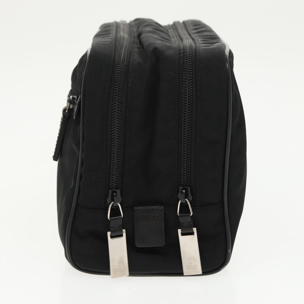 GUCCI Clutch Bag Nylon Black Silver mr639