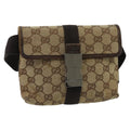GUCCI GG Canvas Waist bag Beige Silver mr648