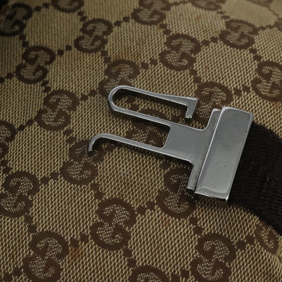 GUCCI GG Canvas Waist bag Beige Silver mr648