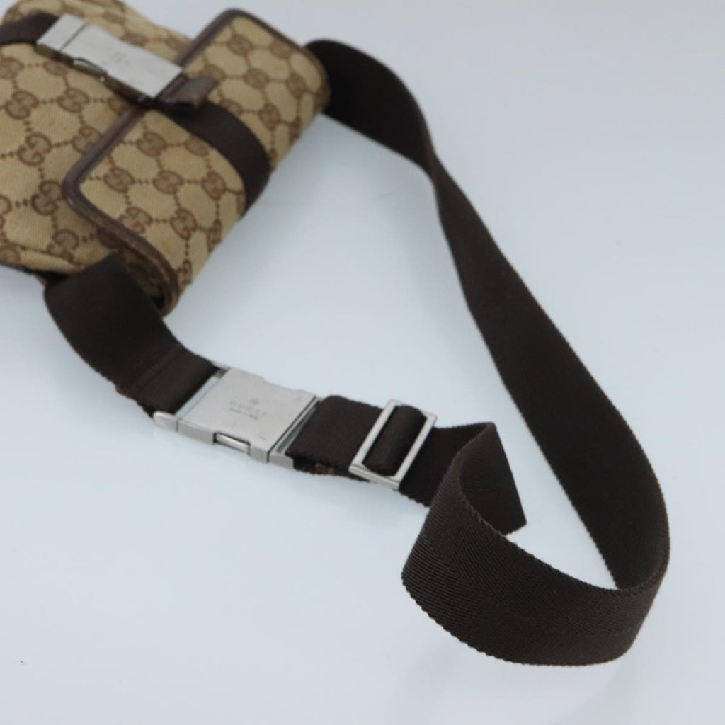 GUCCI GG Canvas Waist bag Beige Silver mr648