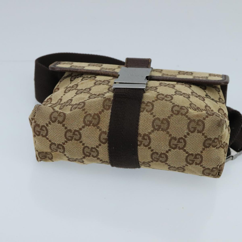 GUCCI GG Canvas Waist bag Beige Silver mr648
