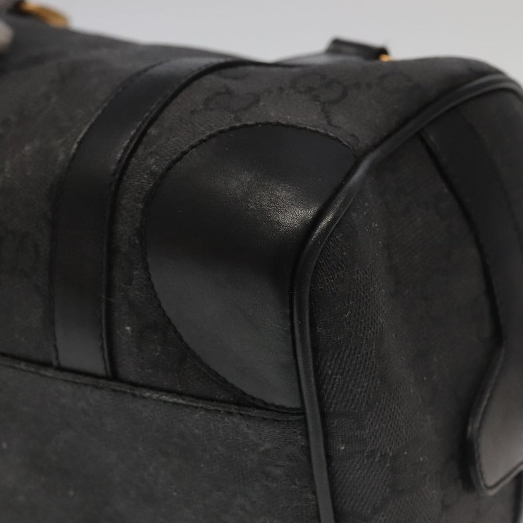 GUCCI GG Canvas Hand Bag Black Gold mr650