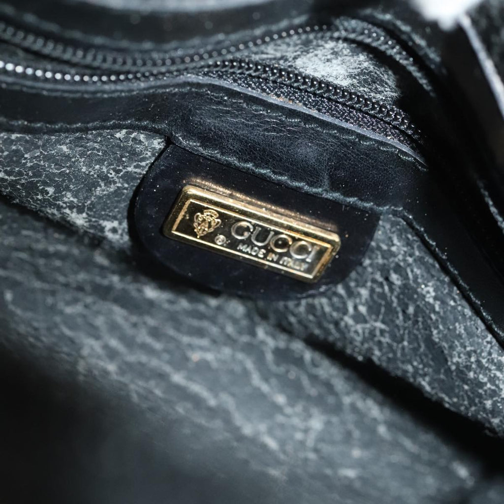 GUCCI GG Canvas Hand Bag Black Gold mr650