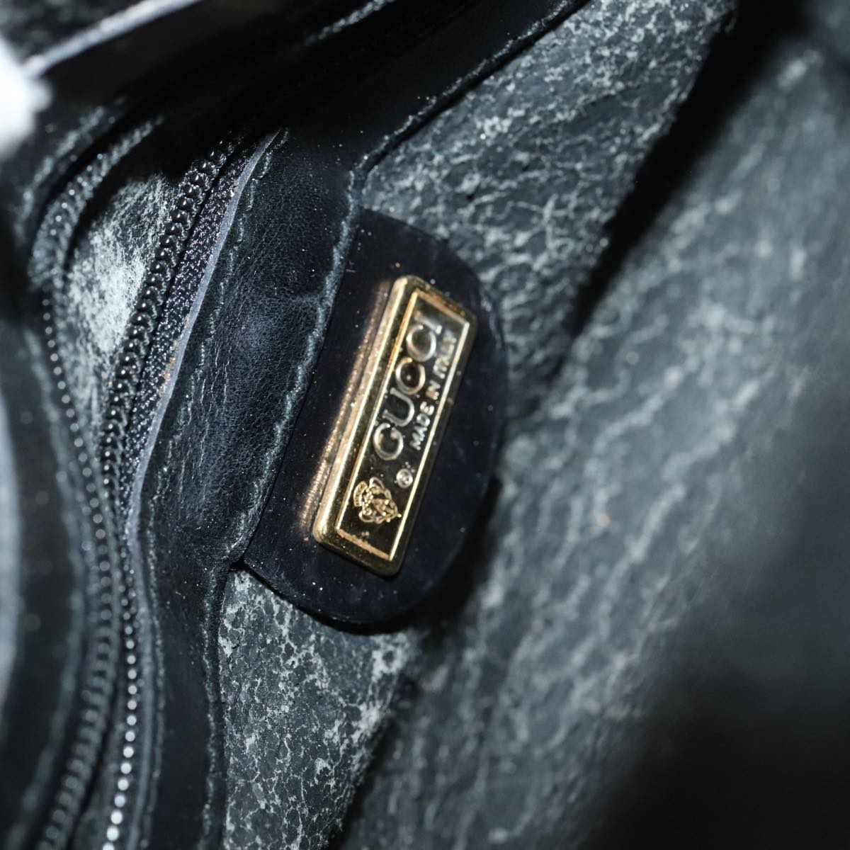 GUCCI GG Canvas Hand Bag Black Gold mr650