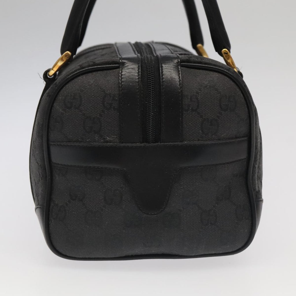 GUCCI GG Canvas Hand Bag Black Gold mr650