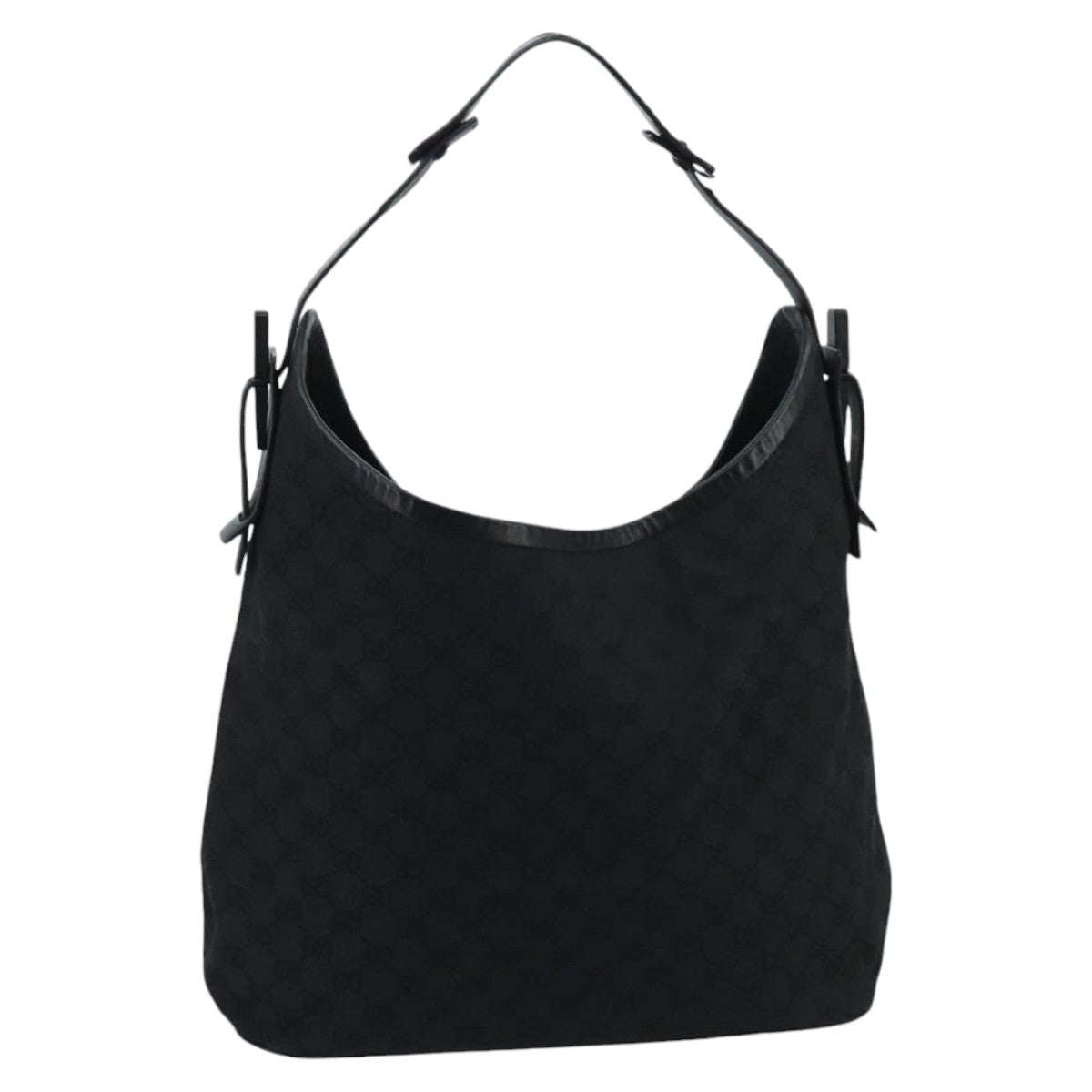 GUCCI GG Canvas Hand Bag Black Silver mr651
