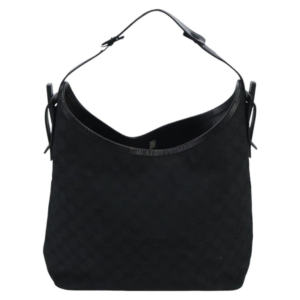 GUCCI GG Canvas Hand Bag Black Silver mr651