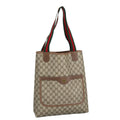 GUCCI GG Supreme Web Sherry Line Tote Bag PVC Beige Red 39 02 003 mr666
