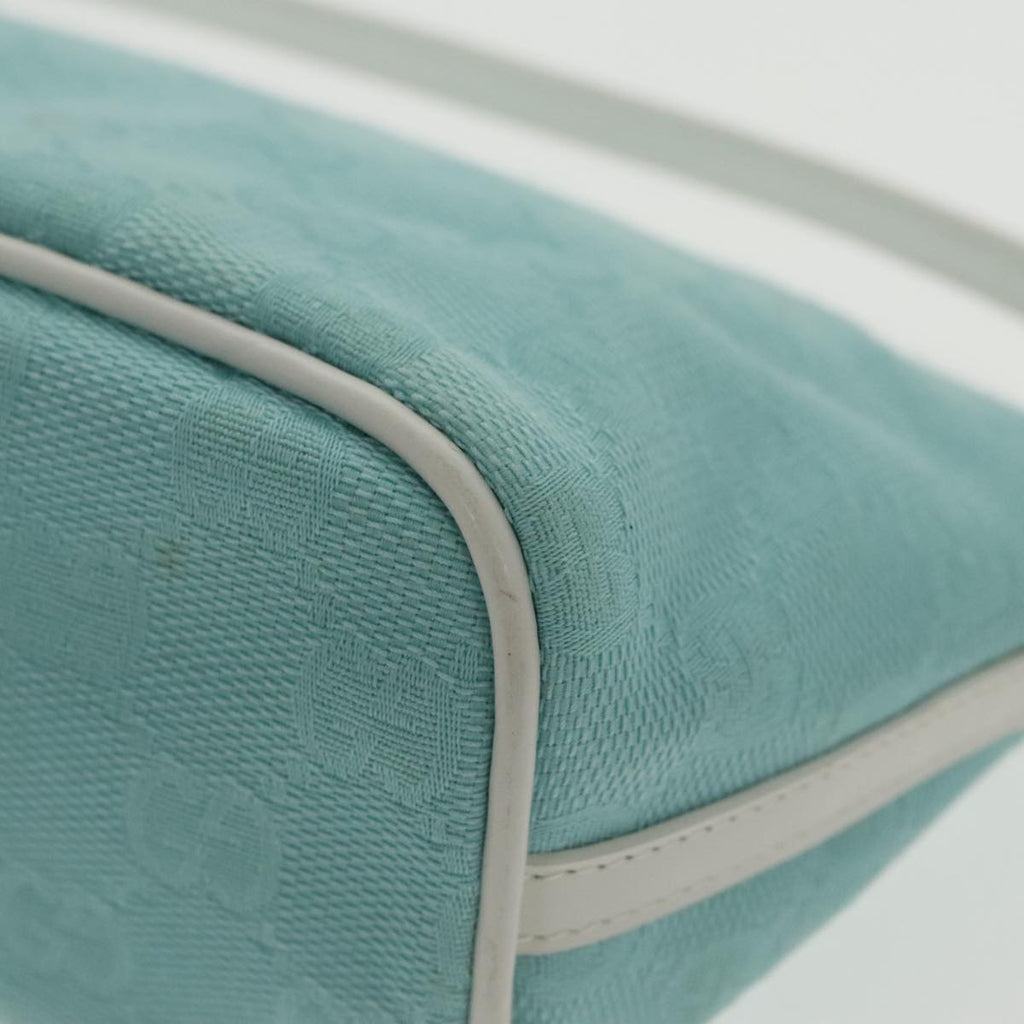 GUCCI GG Canvas Accessory Pouch Light Blue Gold mr670