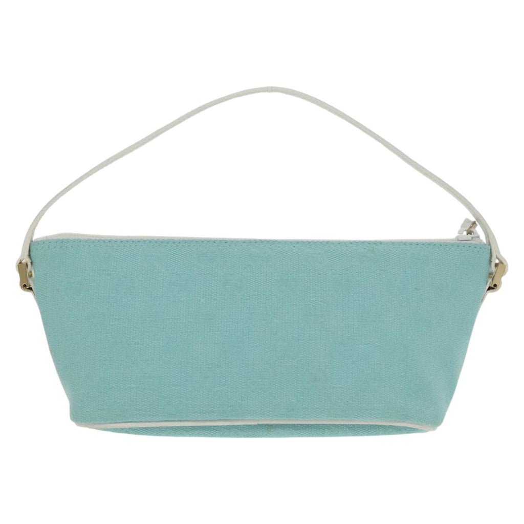 GUCCI GG Canvas Accessory Pouch Light Blue Gold mr670
