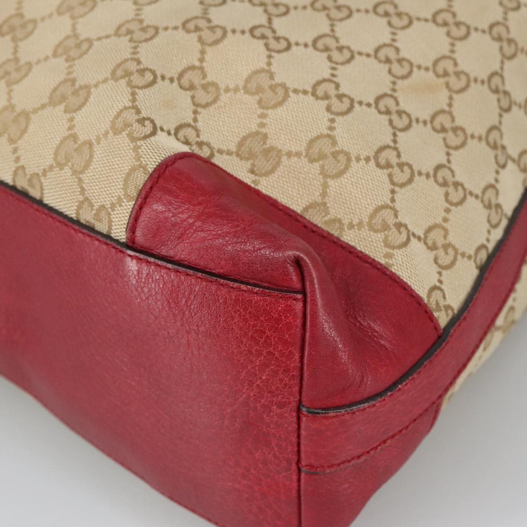 GUCCI GG Canvas Hand Bag 2way Beige Red mr710