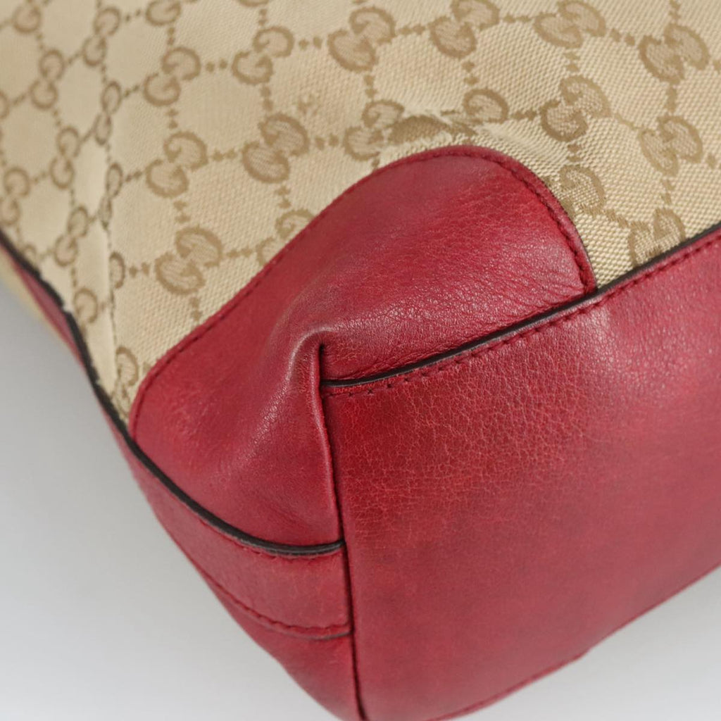 GUCCI GG Canvas Hand Bag 2way Beige Red mr710