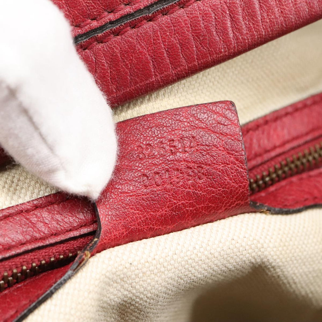 GUCCI GG Canvas Hand Bag 2way Beige Red mr710