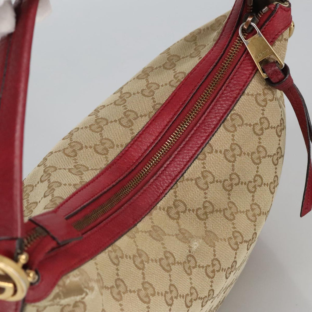 GUCCI GG Canvas Hand Bag 2way Beige Red mr710
