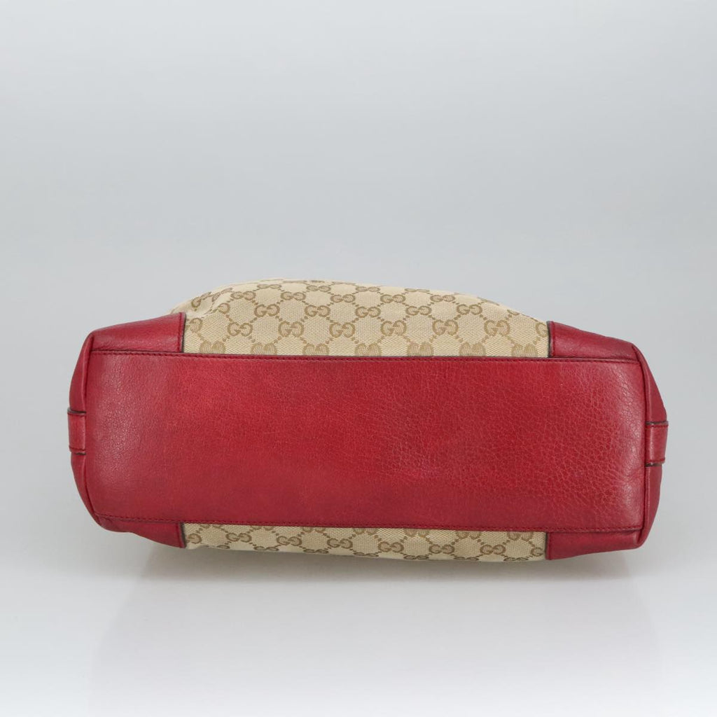 GUCCI GG Canvas Hand Bag 2way Beige Red mr710