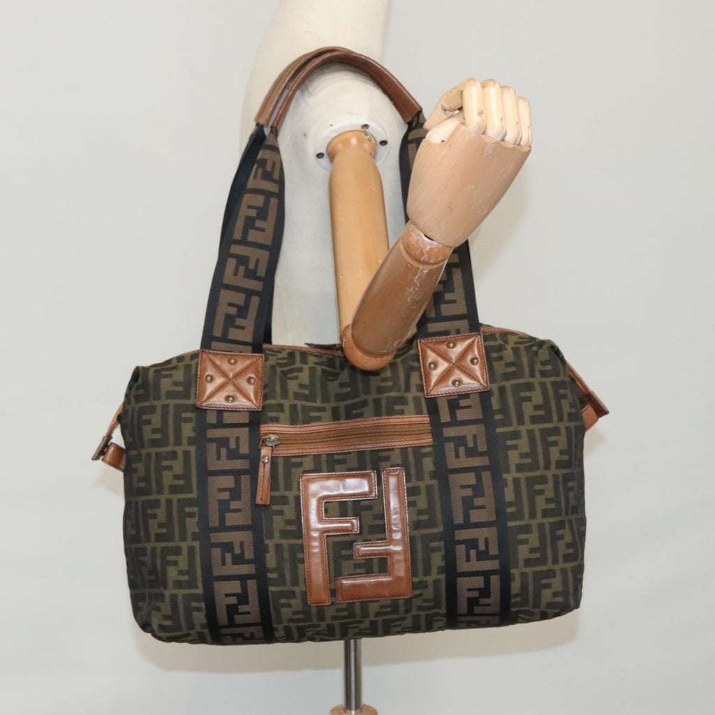 FENDI Zucca Canvas Tote Bag Brown Black mr739