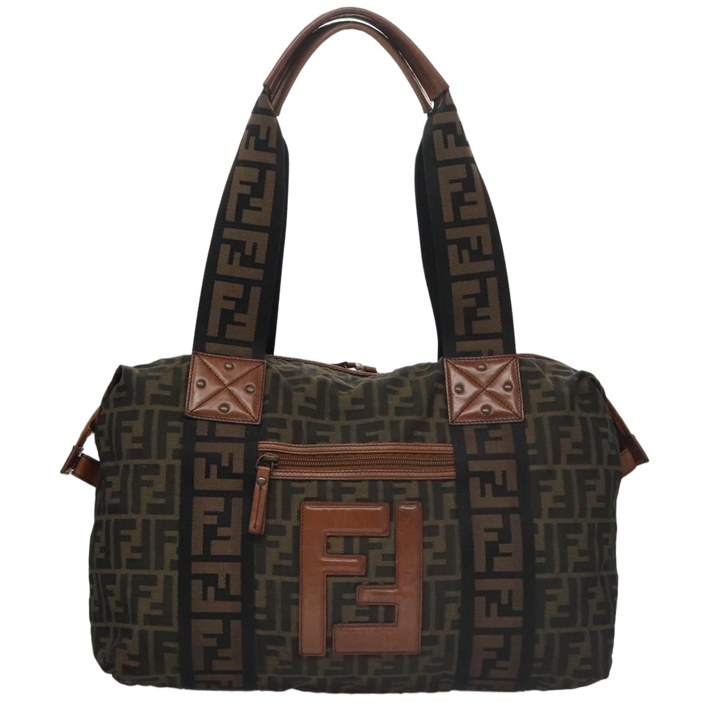 FENDI Zucca Canvas Tote Bag Brown Black mr739