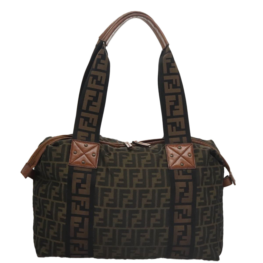 FENDI Zucca Canvas Tote Bag Brown Black mr739