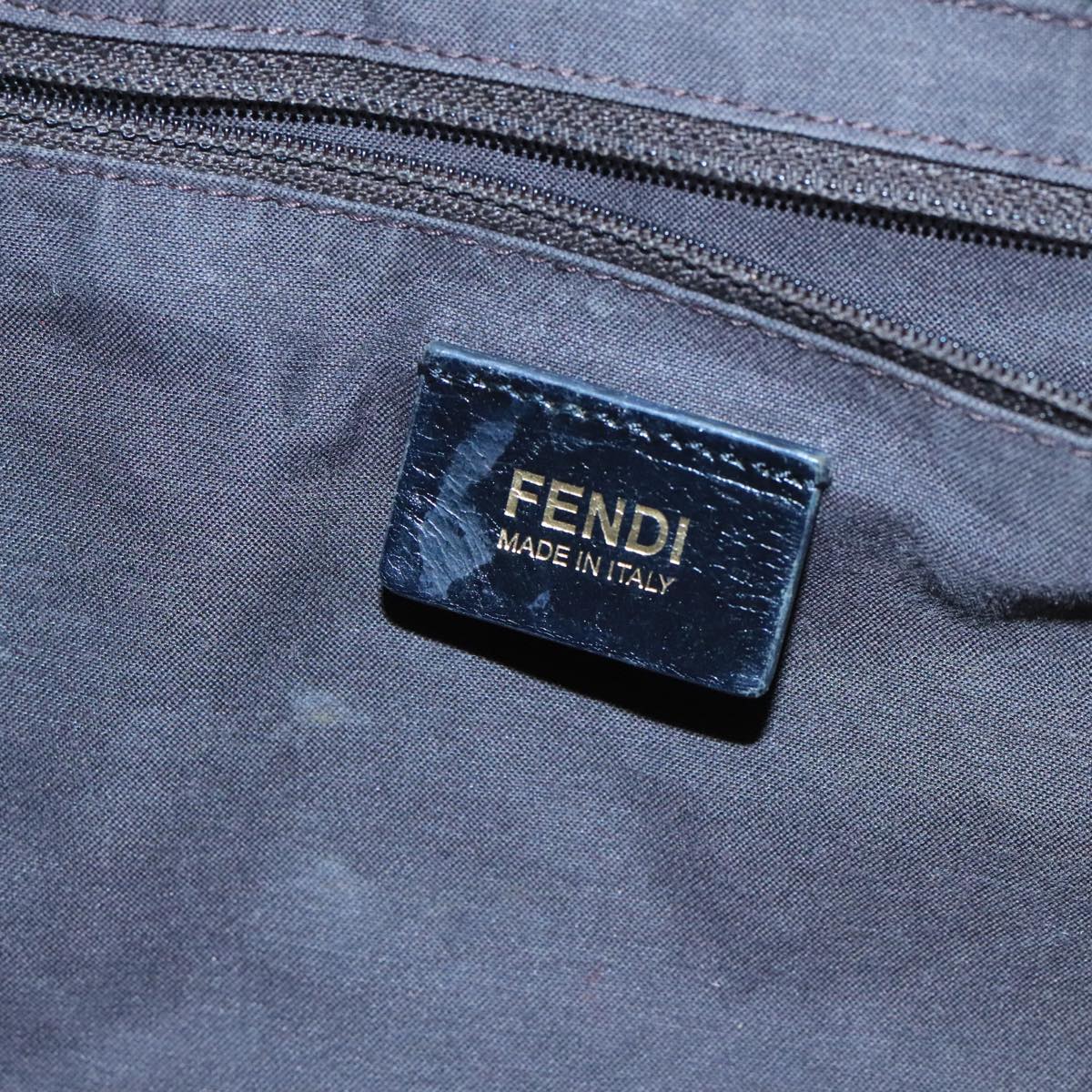 FENDI Zucchino Canvas Shoulder Bag Black mr746