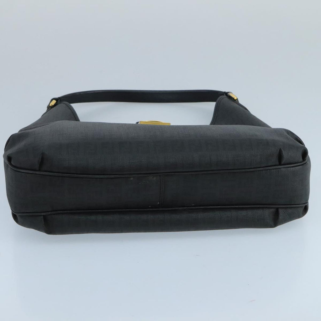 FENDI Zucchino Canvas Shoulder Bag Black mr746