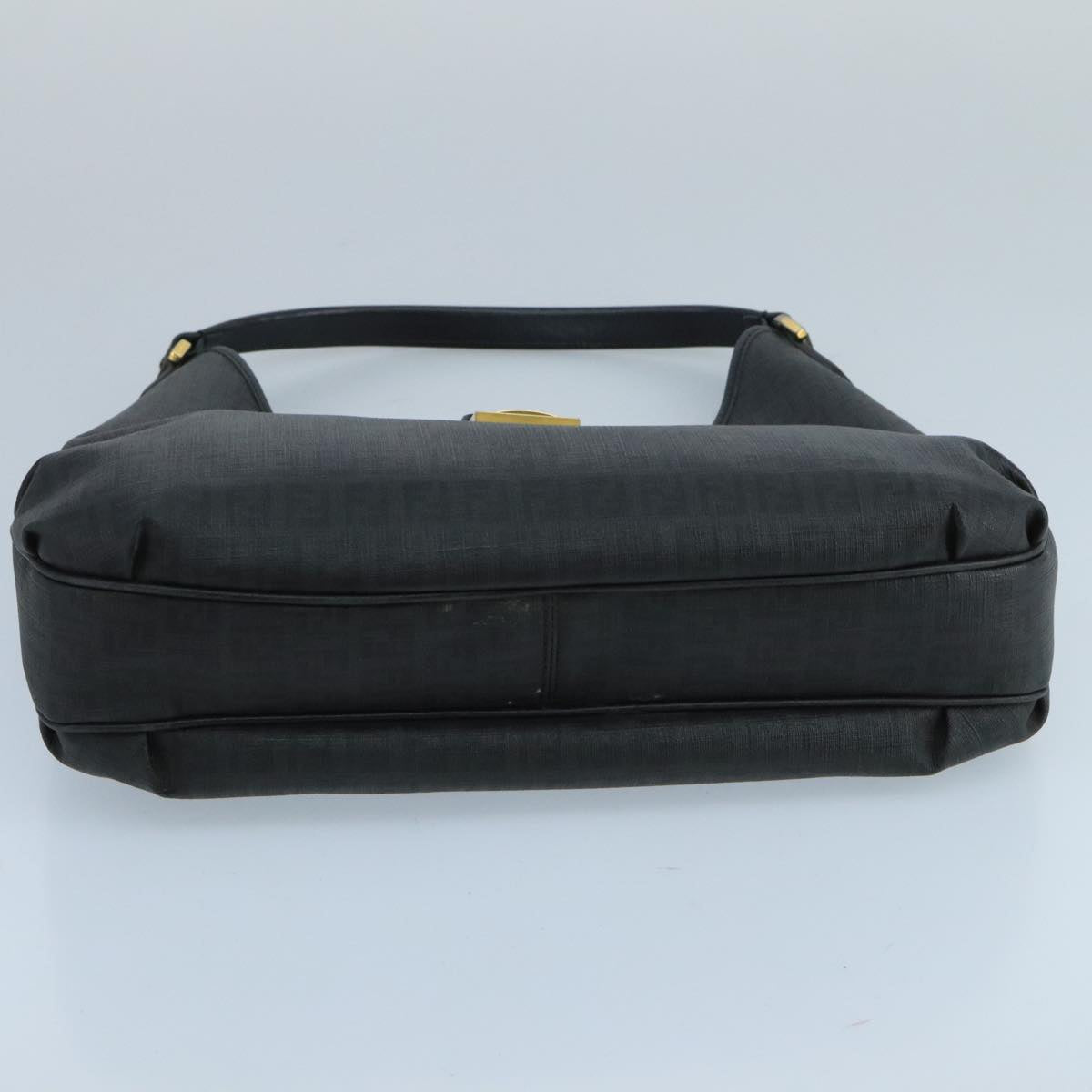 FENDI Zucchino Canvas Shoulder Bag Black mr746