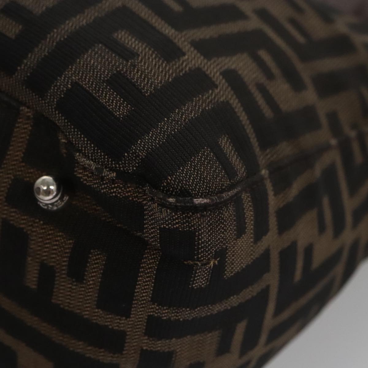 FENDI Zucca Canvas Tote Bag Brown Black mr764