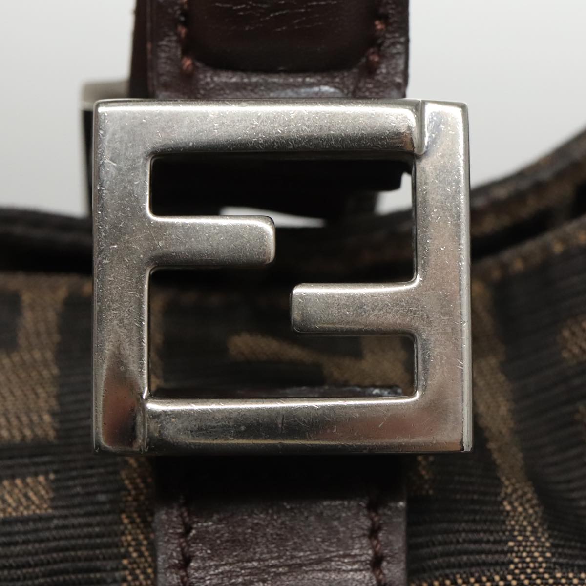 FENDI Zucca Canvas Tote Bag Brown Black mr764