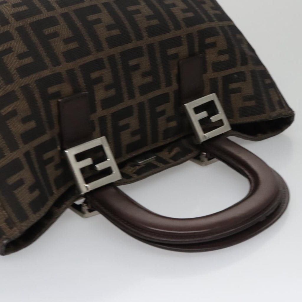 FENDI Zucca Canvas Tote Bag Brown Black mr764