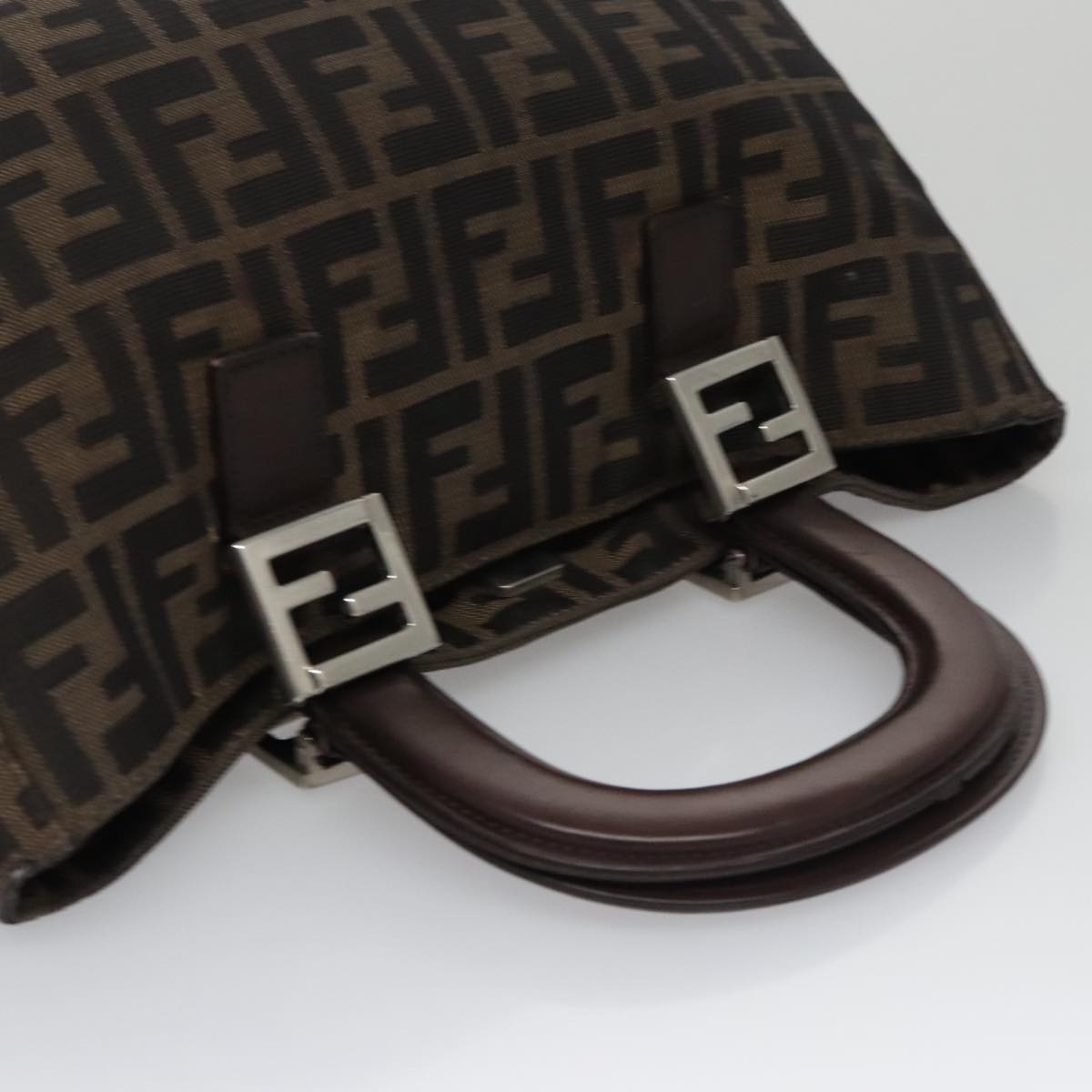 FENDI Zucca Canvas Tote Bag Brown Black mr764