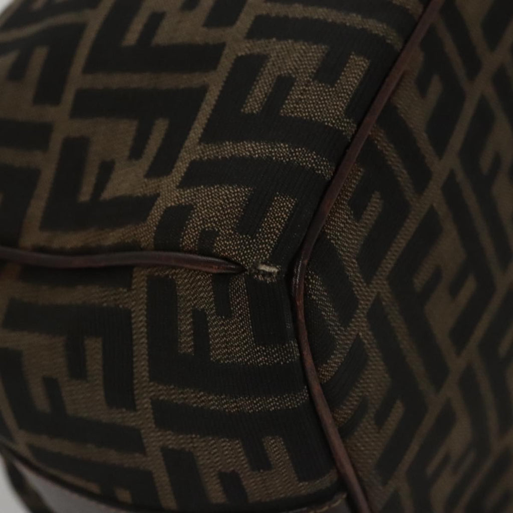 FENDI Zucca Canvas Vanity Pouch Brown Black mr871