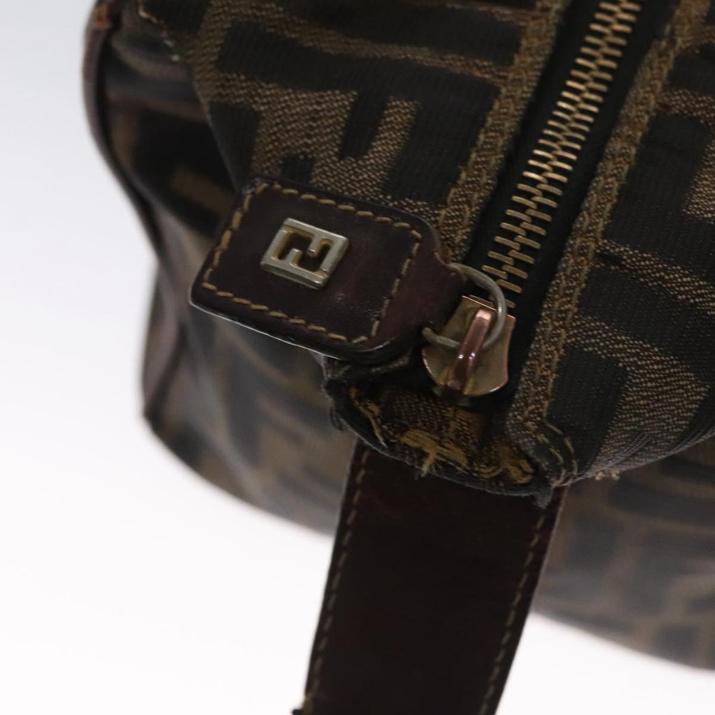 FENDI Zucca Canvas Vanity Pouch Brown Black mr871