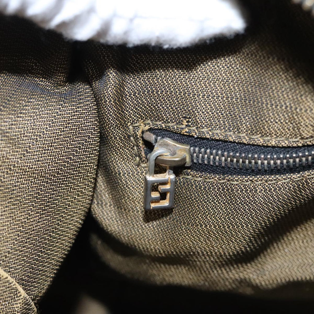 FENDI Zucca Canvas Vanity Pouch Brown Black mr871