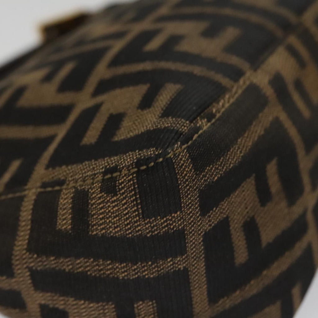 FENDI Zucca Canvas Accessory Pouch Brown Black gold mr873