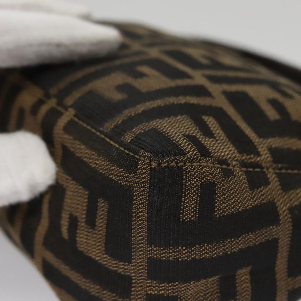 FENDI Zucca Canvas Accessory Pouch Brown Black gold mr873