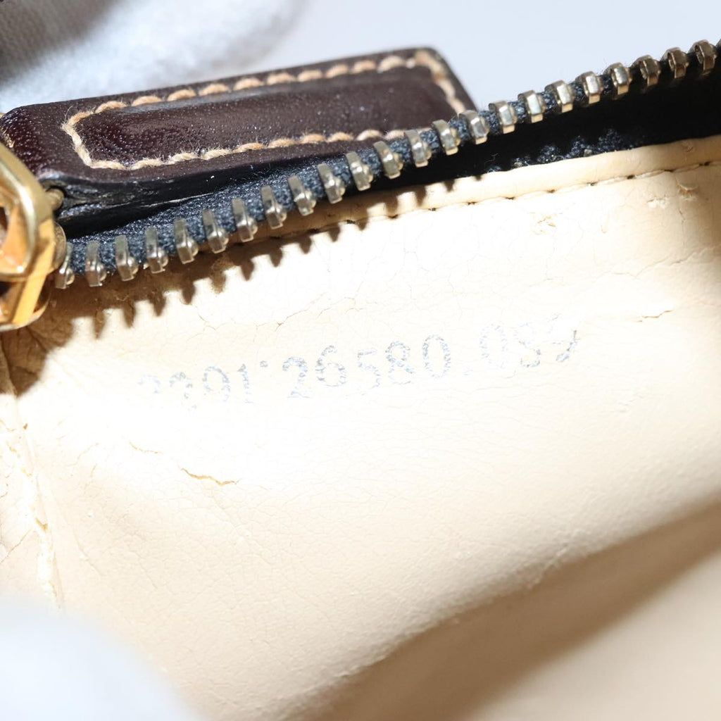 FENDI Zucca Canvas Accessory Pouch Brown Black gold mr873