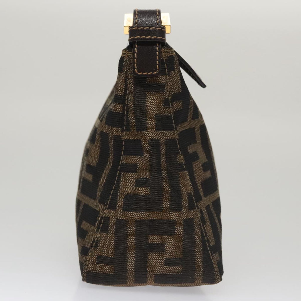 FENDI Zucca Canvas Accessory Pouch Brown Black gold mr873