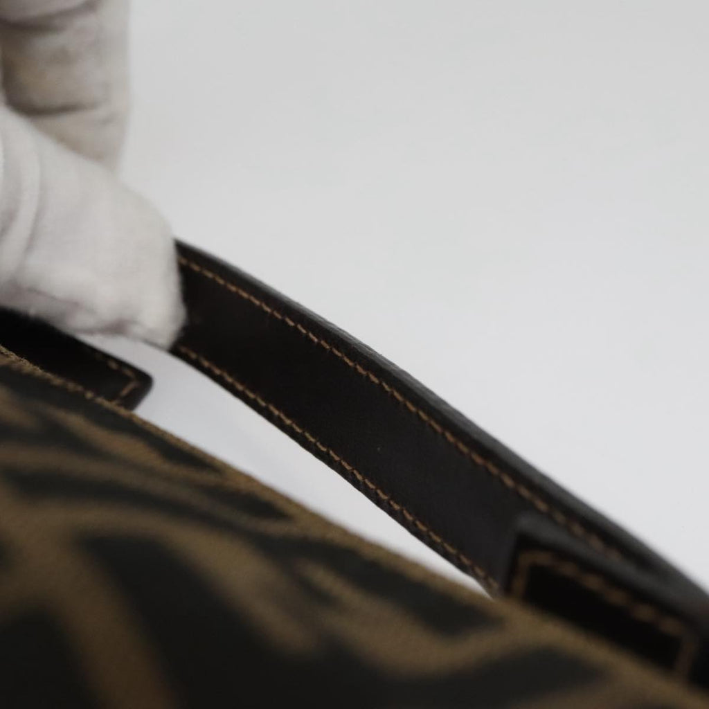 FENDI Zucca Canvas Accessory Pouch Brown Black gold mr873