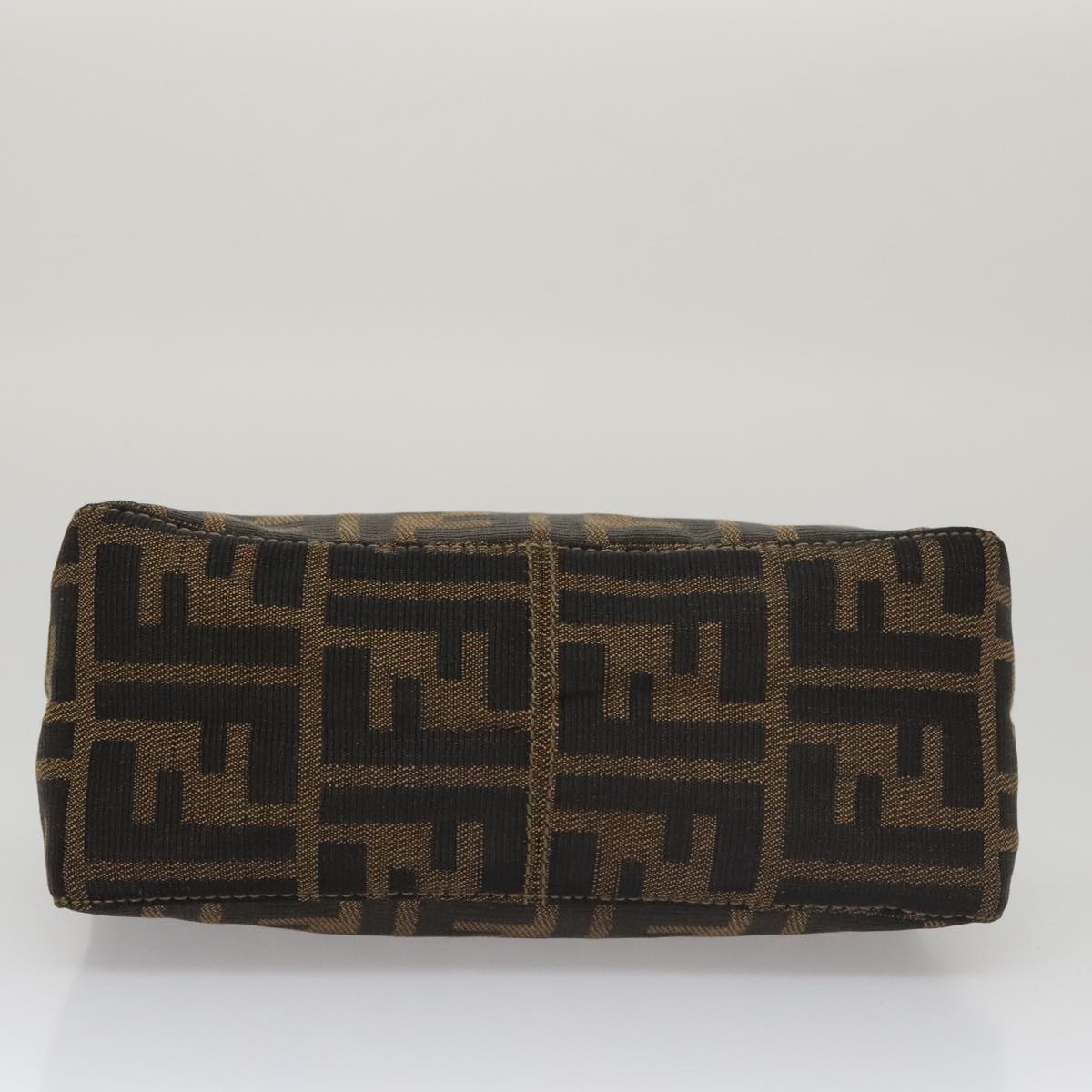 FENDI Zucca Canvas Accessory Pouch Brown Black gold mr873