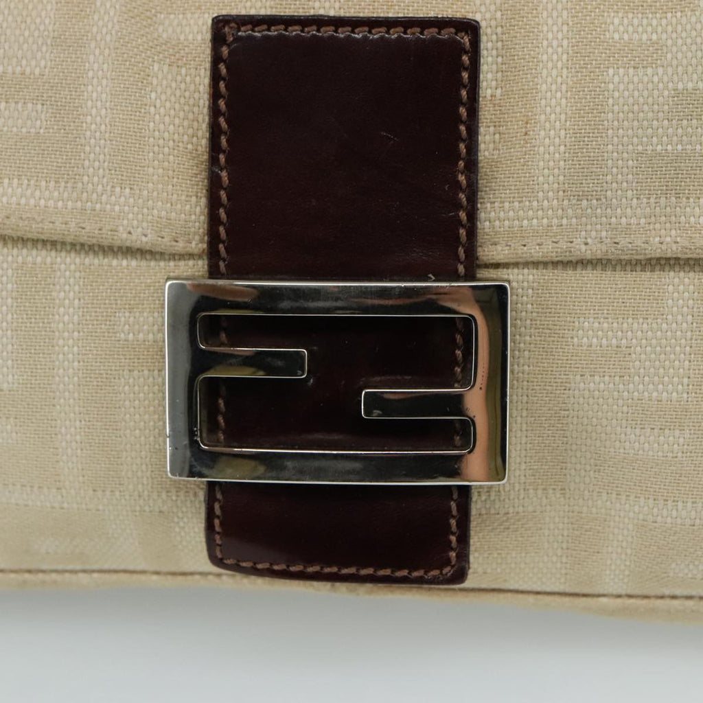 FENDI Zucca Canvas Mamma Baguette Shoulder Bag Beige mr875
