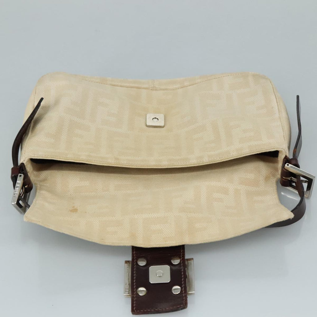 FENDI Zucca Canvas Mamma Baguette Shoulder Bag Beige mr875