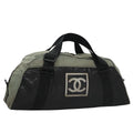CHANEL Sports Line Boston Bag Nylon Black Khaki CC mr888