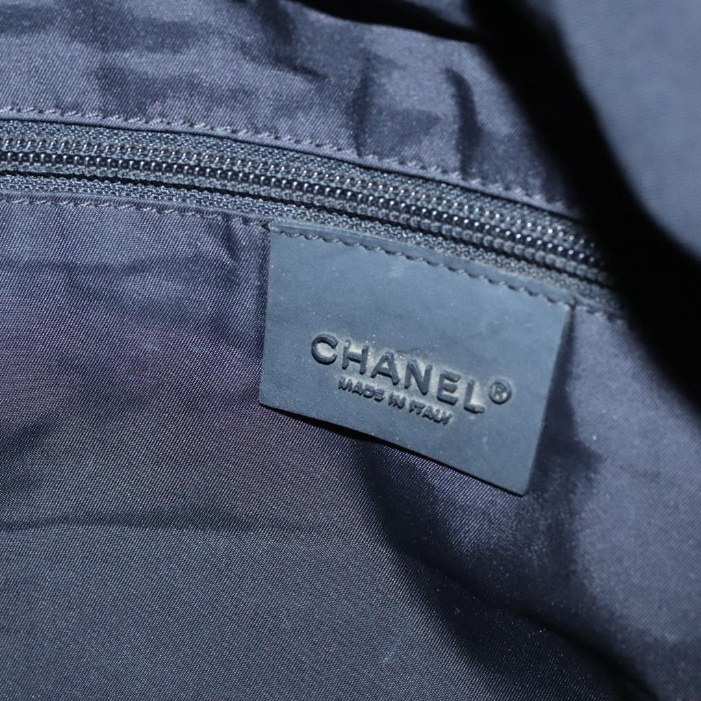 CHANEL Sports Line Boston Bag Nylon Black Khaki CC mr888