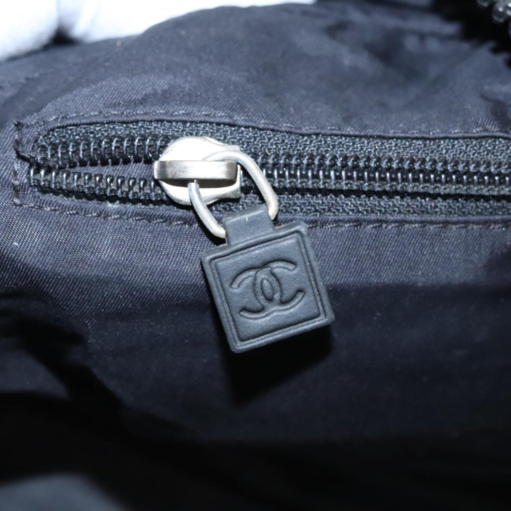 CHANEL Sports Line Boston Bag Nylon Black Khaki CC mr888