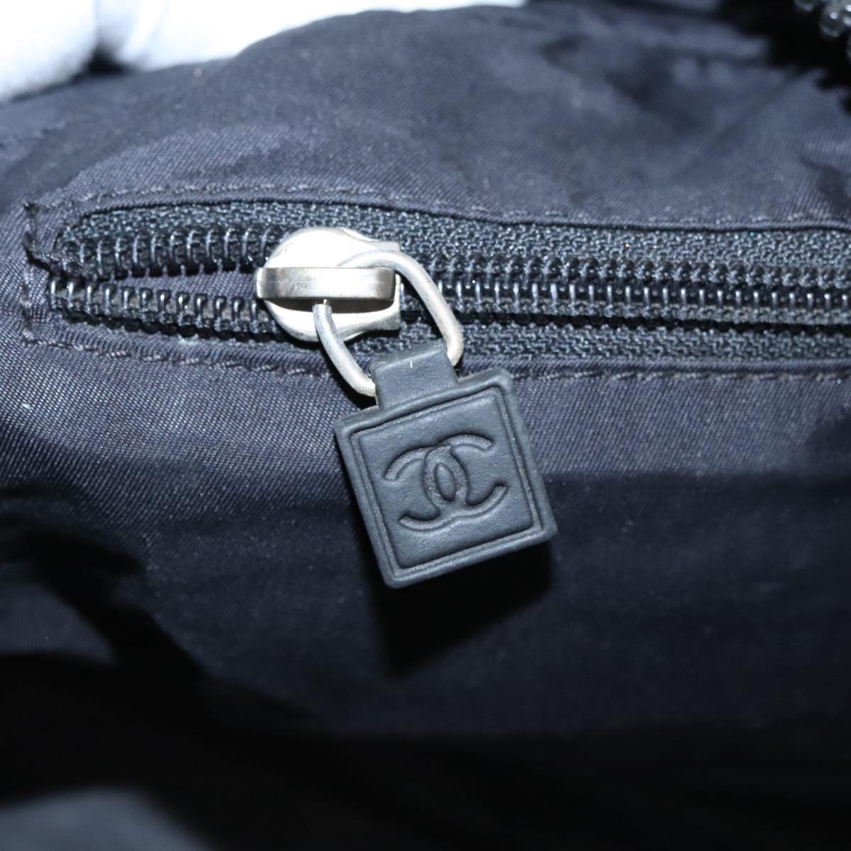 CHANEL Sports Line Boston Bag Nylon Black Khaki CC mr888