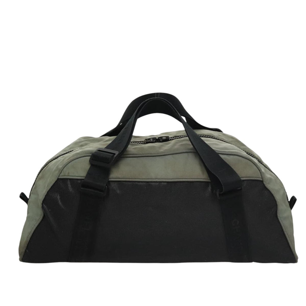 CHANEL Sports Line Boston Bag Nylon Black Khaki CC mr888