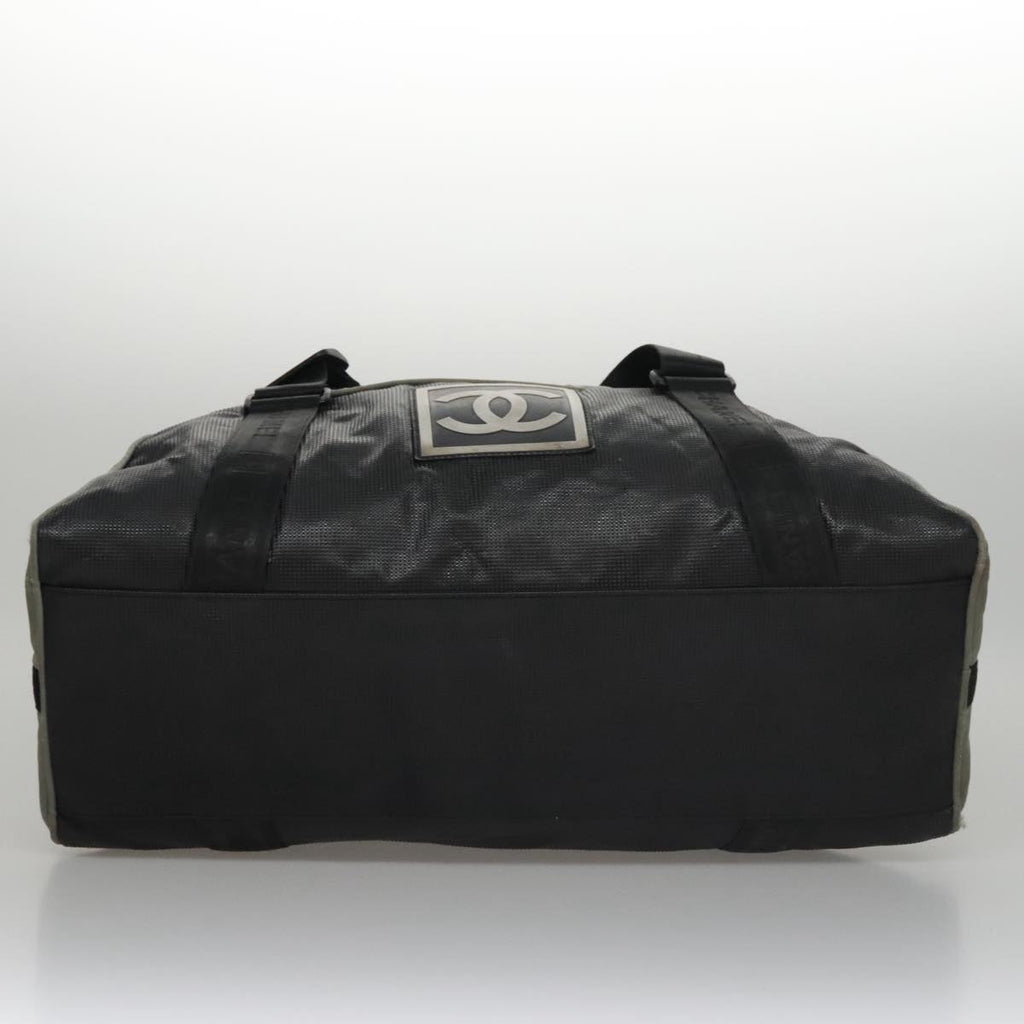 CHANEL Sports Line Boston Bag Nylon Black Khaki CC mr888