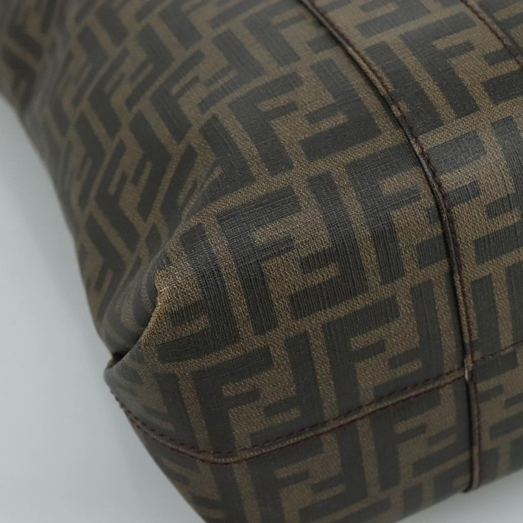 FENDI Zucca Canvas Tote Bag PVC Brown Black 7Va196 mr923