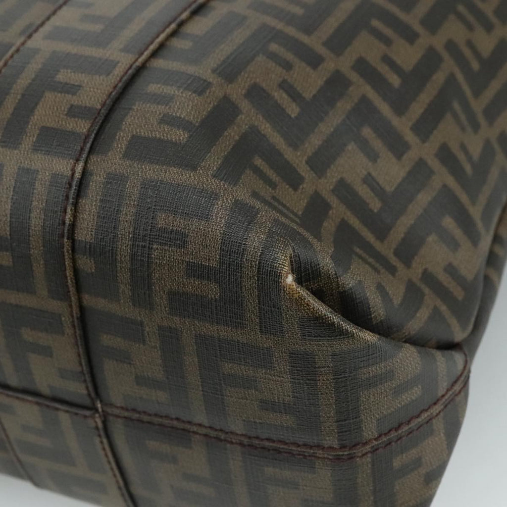 FENDI Zucca Canvas Tote Bag PVC Brown Black 7Va196 mr923