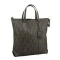 FENDI Zucca Canvas Tote Bag PVC Brown Black 7Va196 mr923