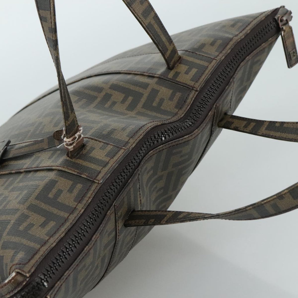 FENDI Zucca Canvas Tote Bag PVC Brown Black 7Va196 mr923